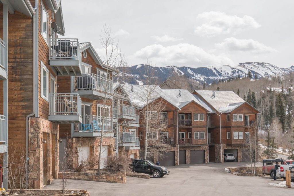 row of condominiums