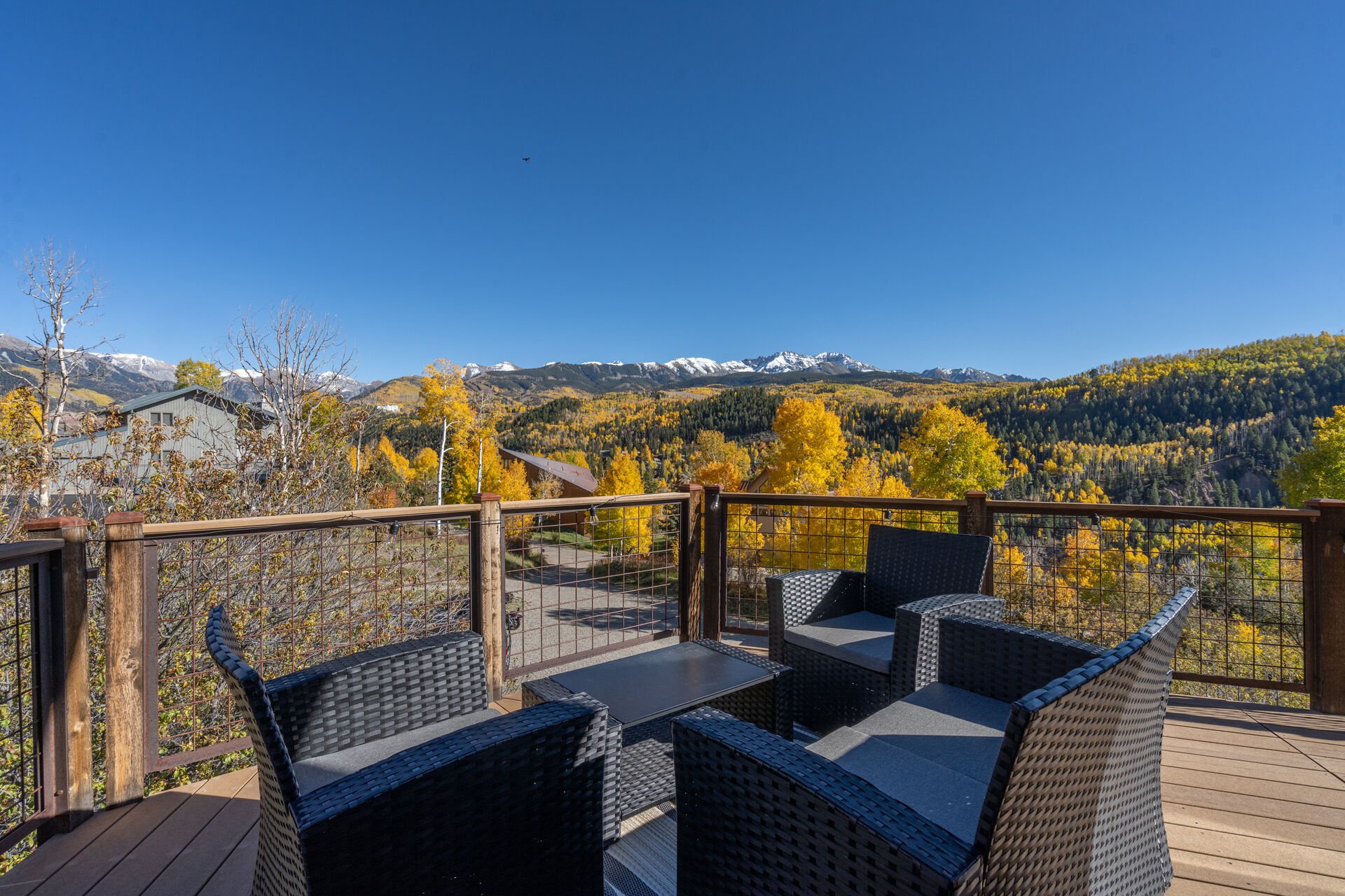 balcony with mountain views