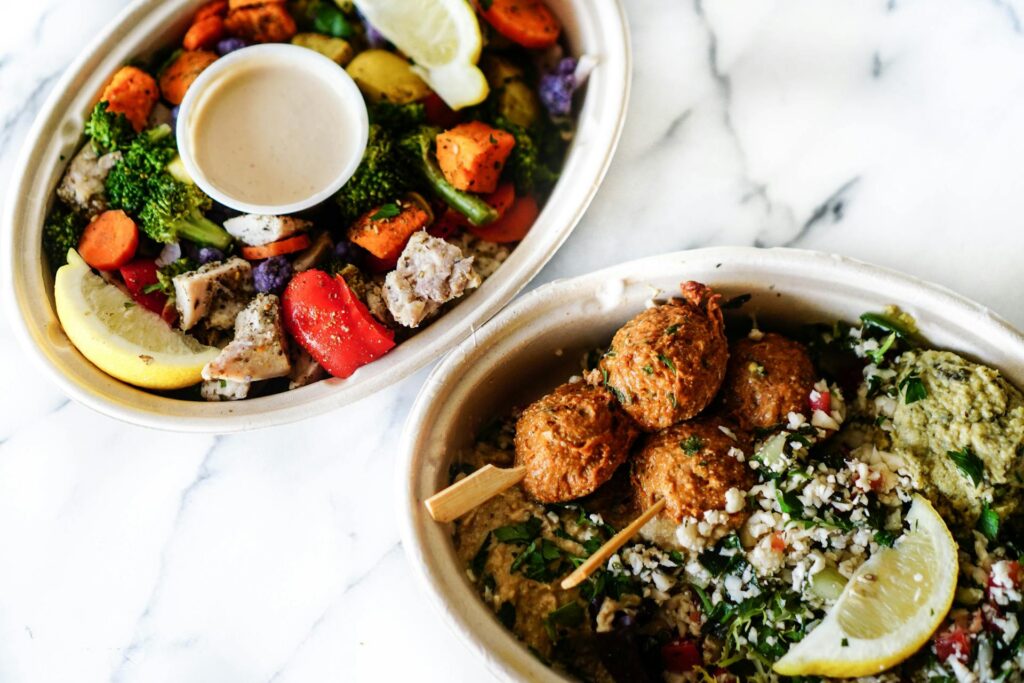 A falafel meal with salad