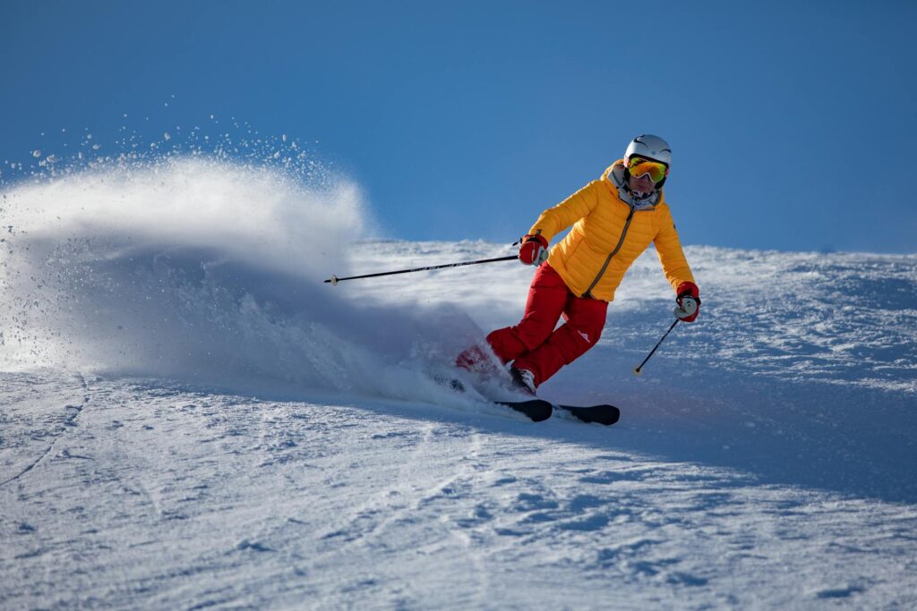 A skier on the slopes