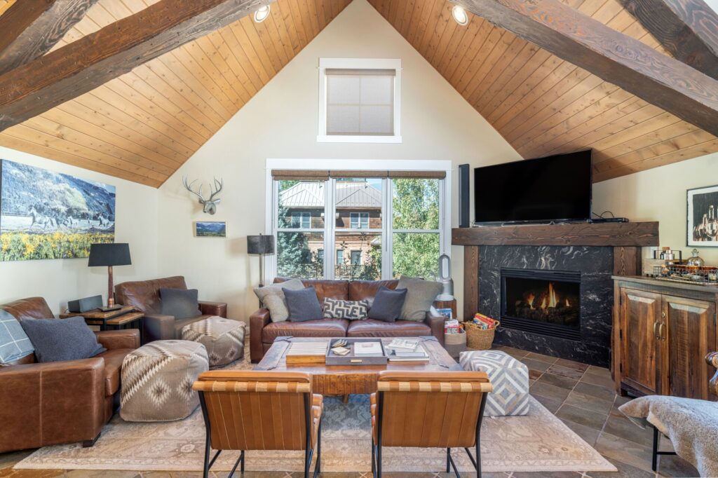 A living space in one of our Telluride rentals