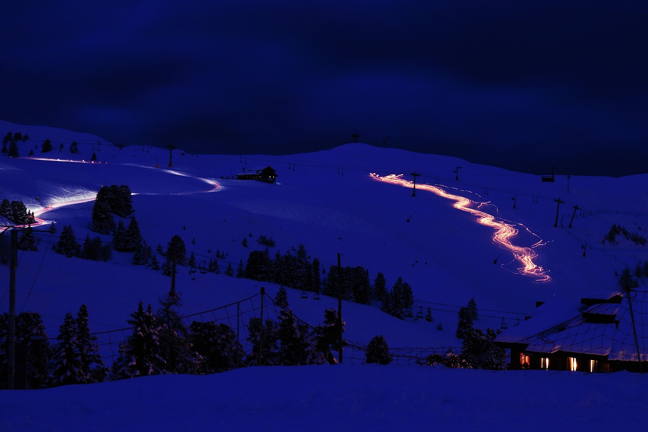 skier at night